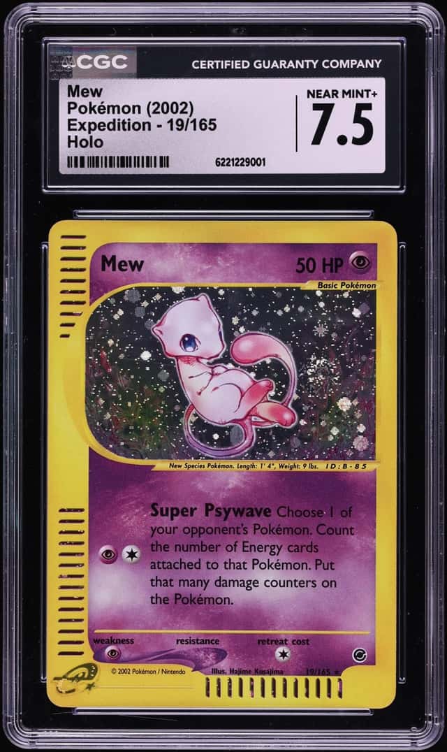 2002 Pokemon Expedition Holo Mew #19 CGC 7.5 NRMT+