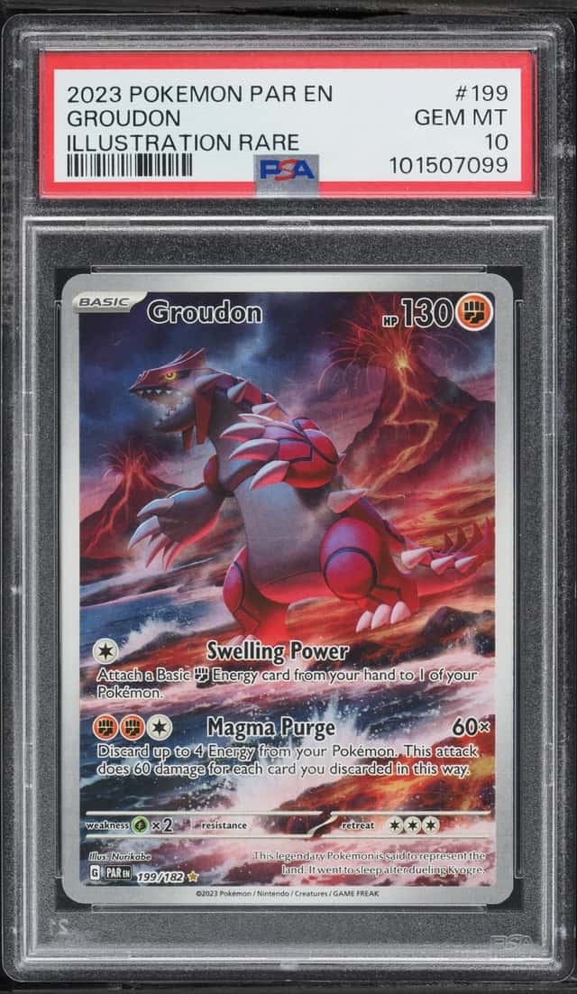 2023 Pokemon Scarlet & Violet Paradox Rift IR Groudon #199 PSA 10 GEM MINT