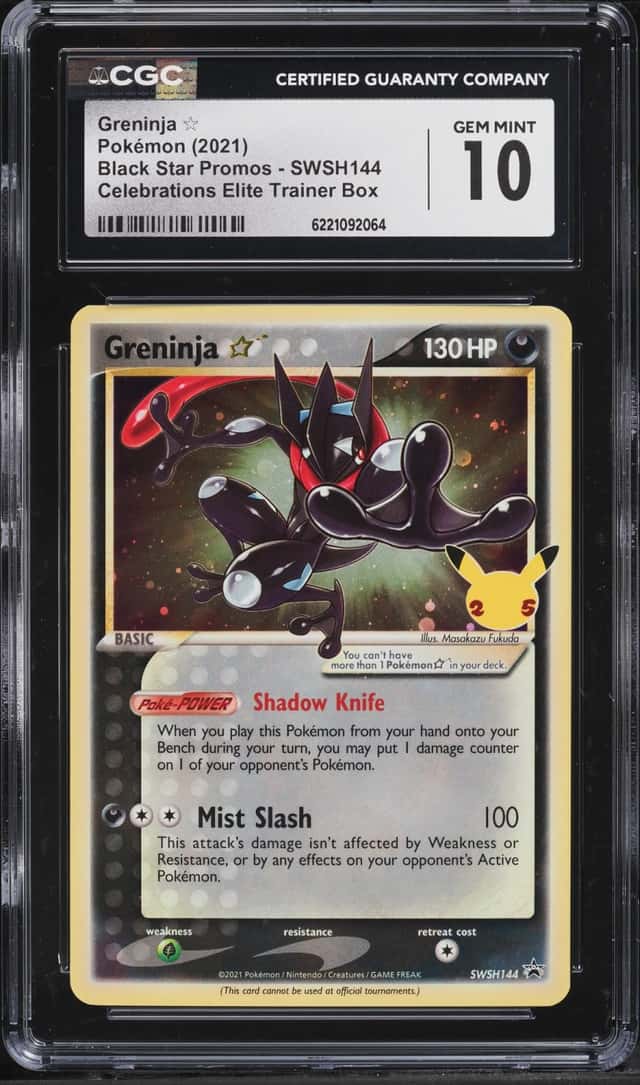 2021 Pokemon Sword & Shield Promo Celebrations ETB Holo Greninja #SWSH144 CGC 10 GEM MINT