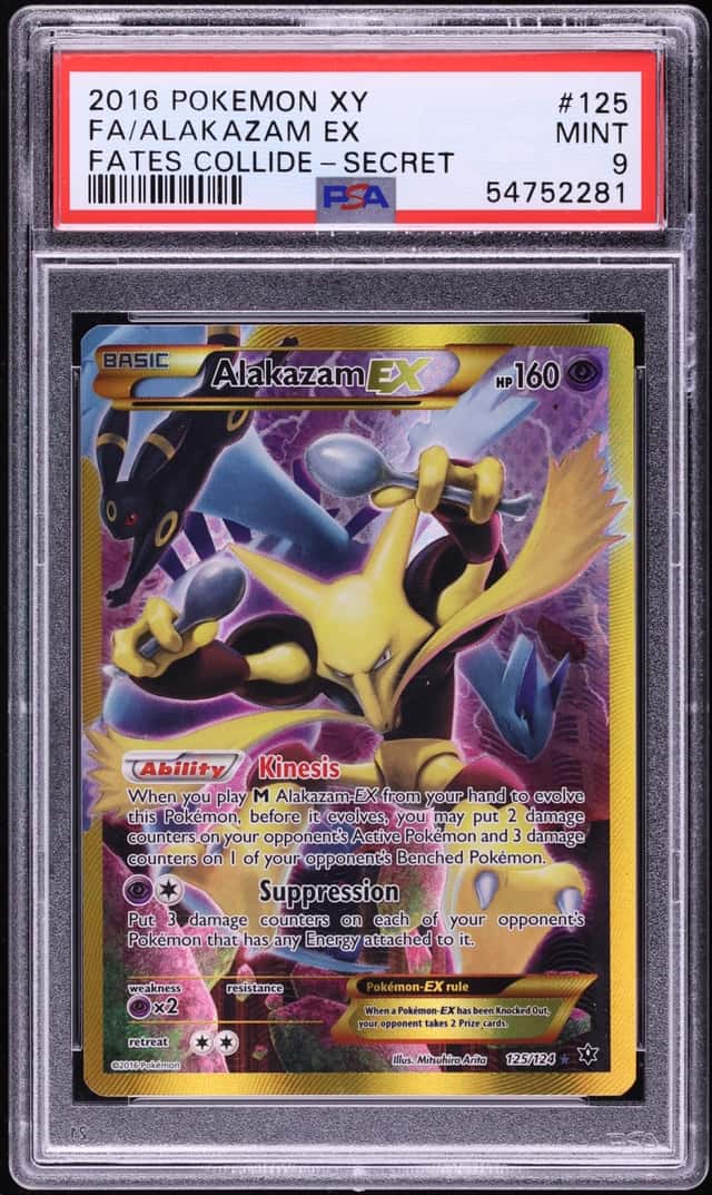2016 Pokemon XY Fates Collide SEC Alakazam EX #125 PSA 9 MINT