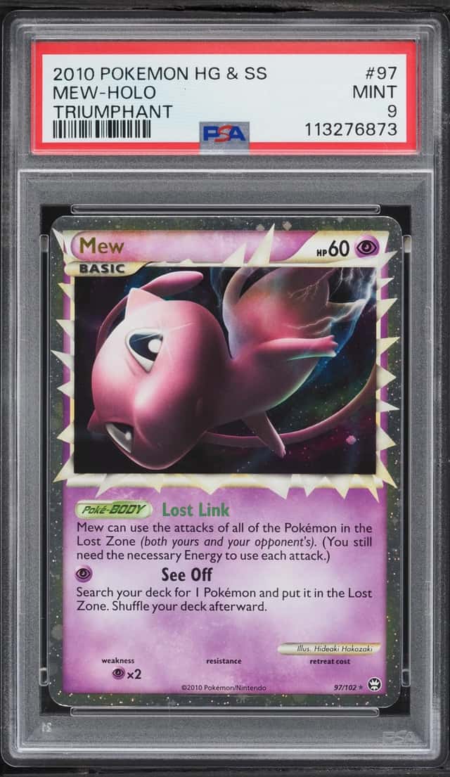 2010 Pokemon HeartGold & SoulSilver Triumphant Holo Mew #97 PSA 9 MINT