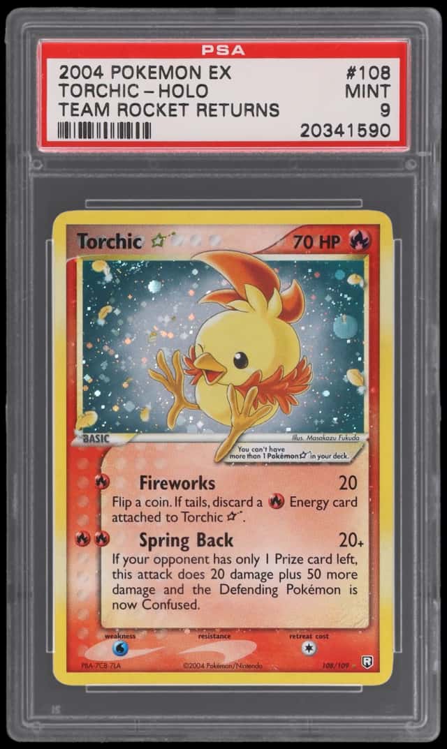 2004 Pokemon Ex Team Rocket Returns Holo Torchic Gold Star #108