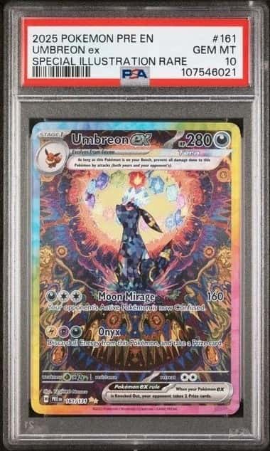 POKEMON UMBREON ex 2025 PRISMATIC EVOLUTIONS #161 SPECIAL ILLUS RARE PSA 10