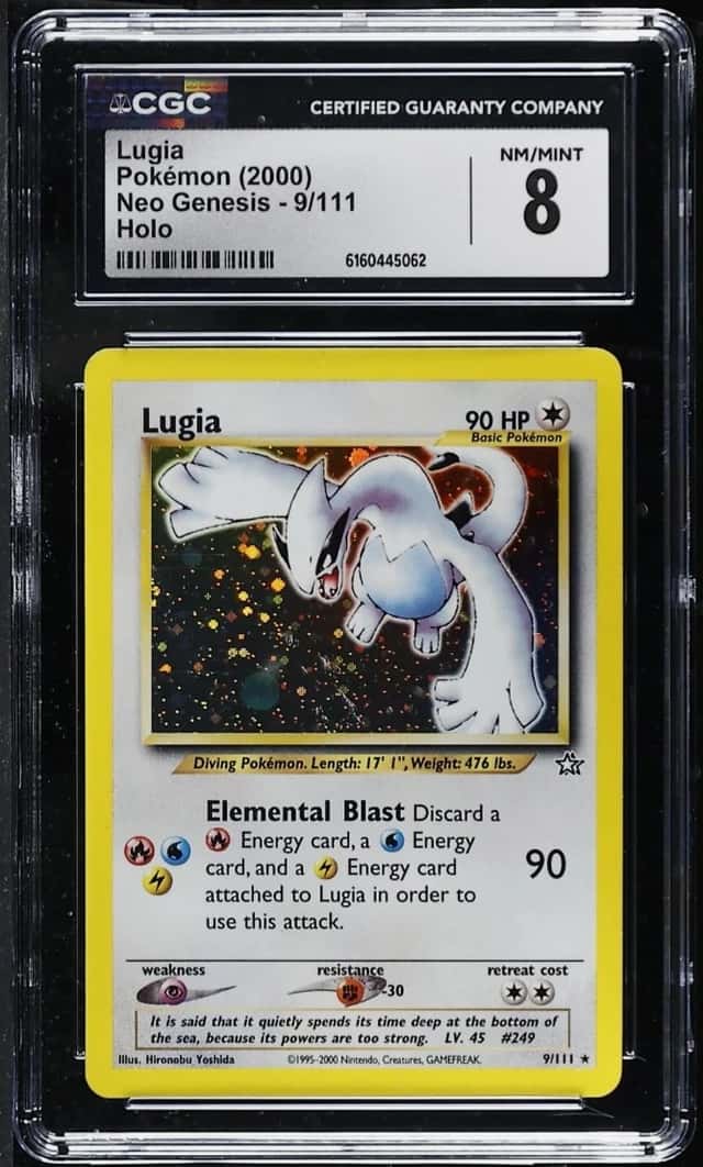 CGC 8 Lugia 9/111 Neo Genesis Holo Pokemon Card