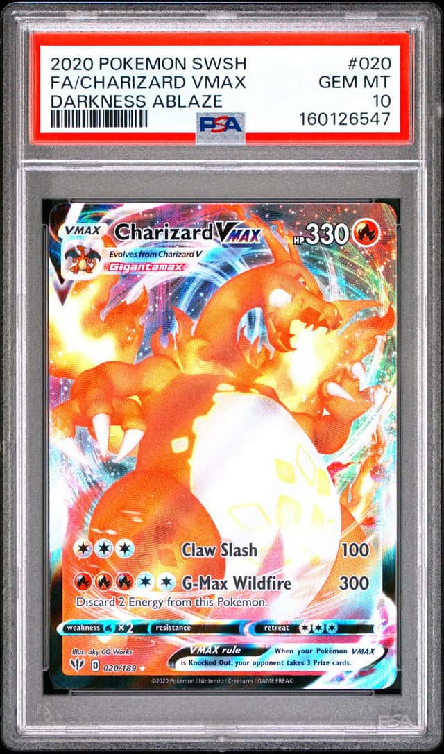 Pokemon Charizard VMAX 020/189 Swsh03 Darkness Ablaze Holo PSA 10 ENG