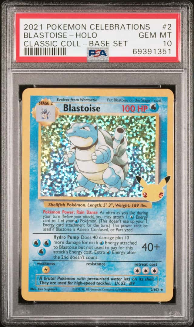 2021 POKEMON CELEBRATIONS CLASSIC COLLECTION #2 BLASTOISE-HOLO  PSA 10