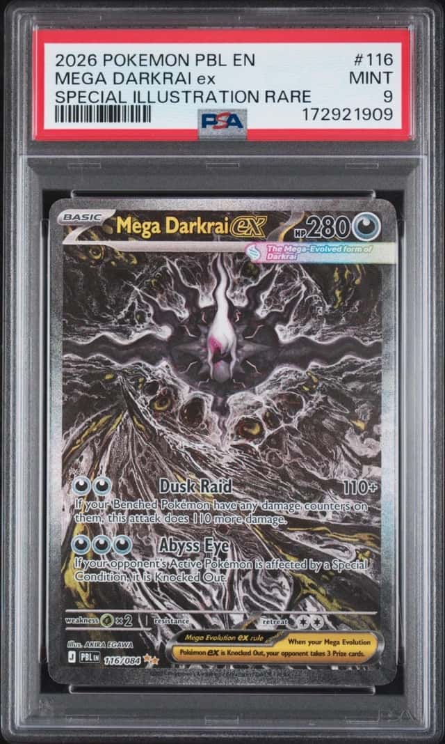 2026 POKEMON PBL EN-PITCH BLACK SPECIAL ILLUSTRATION RARE MEGA DARKRAI EX PSA 9
