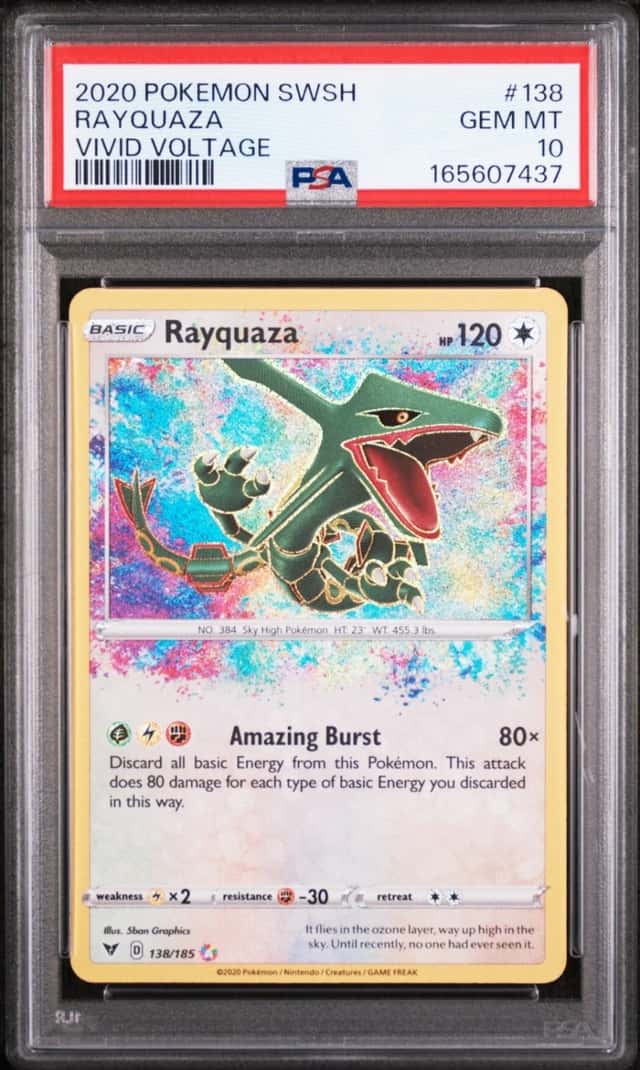 2020 POKEMON SWORD & SHIELD VIVID VOLTAGE #138 RAYQUAZA PSA 10
