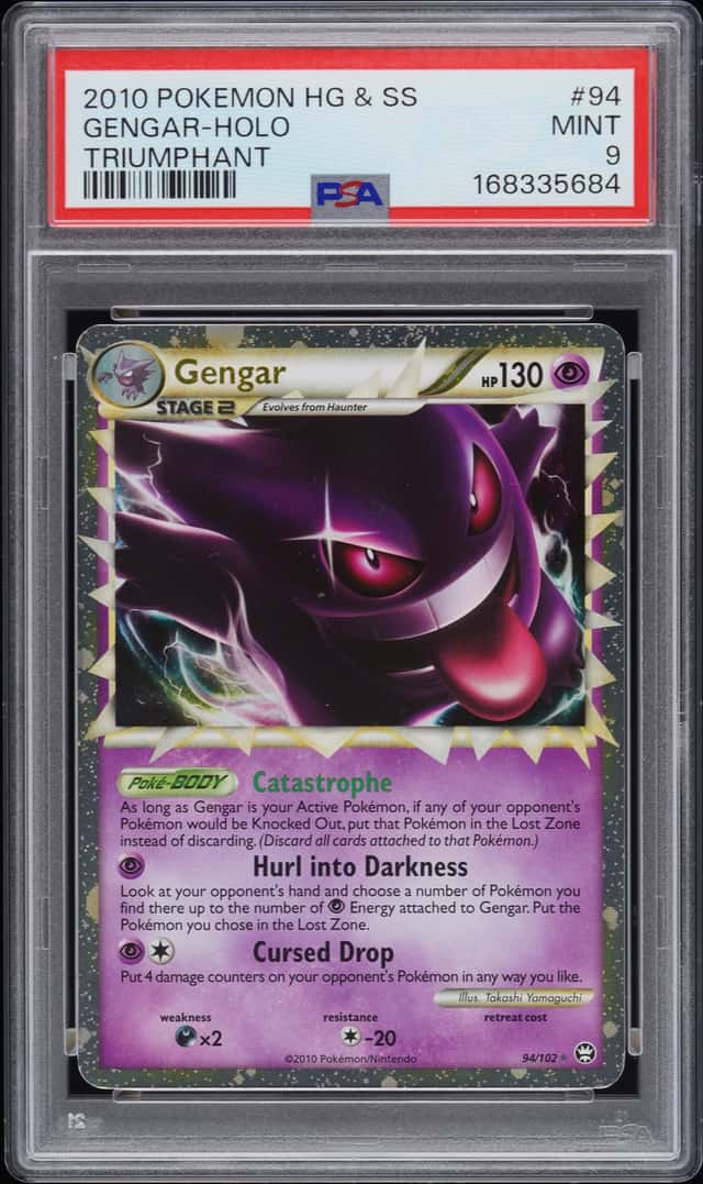 2010 POKEMON HEARTGOLD & SOULSILVER TRIUMPHANT #94 GENGAR-HOLO PSA 9