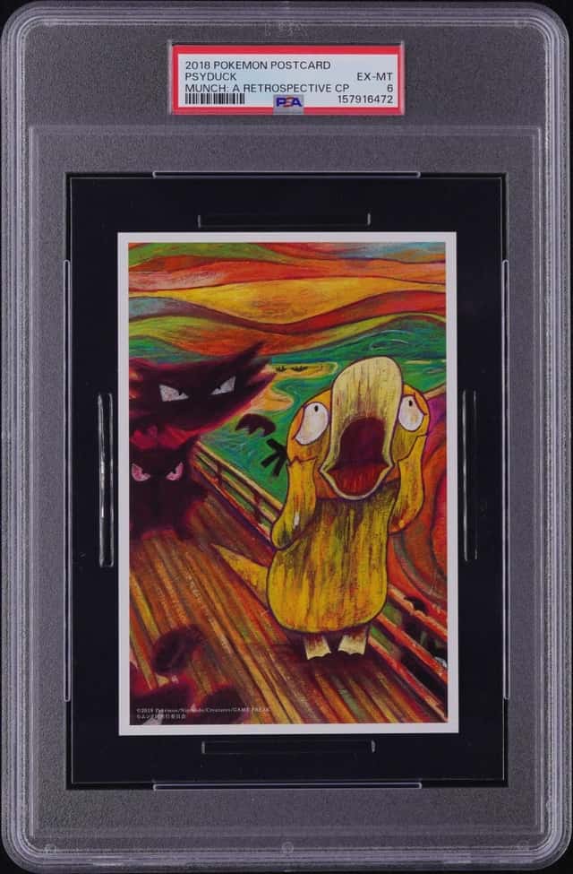 2018 POKEMON MUNCH: A RETROSPECTIVE CAMPAIGN POSTCARD PSYDUCK PSA 6