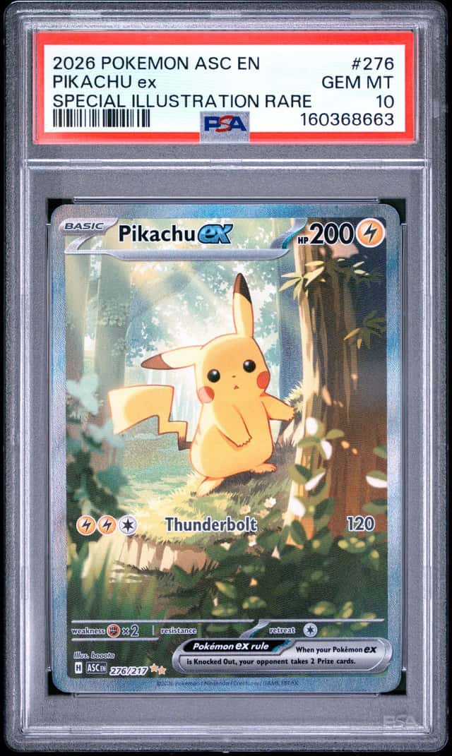 2026 POKEMON ASC EN-ASCENDED HEROES SPECIAL ILLUSTRATION RARE PIKACHU EX PSA 10