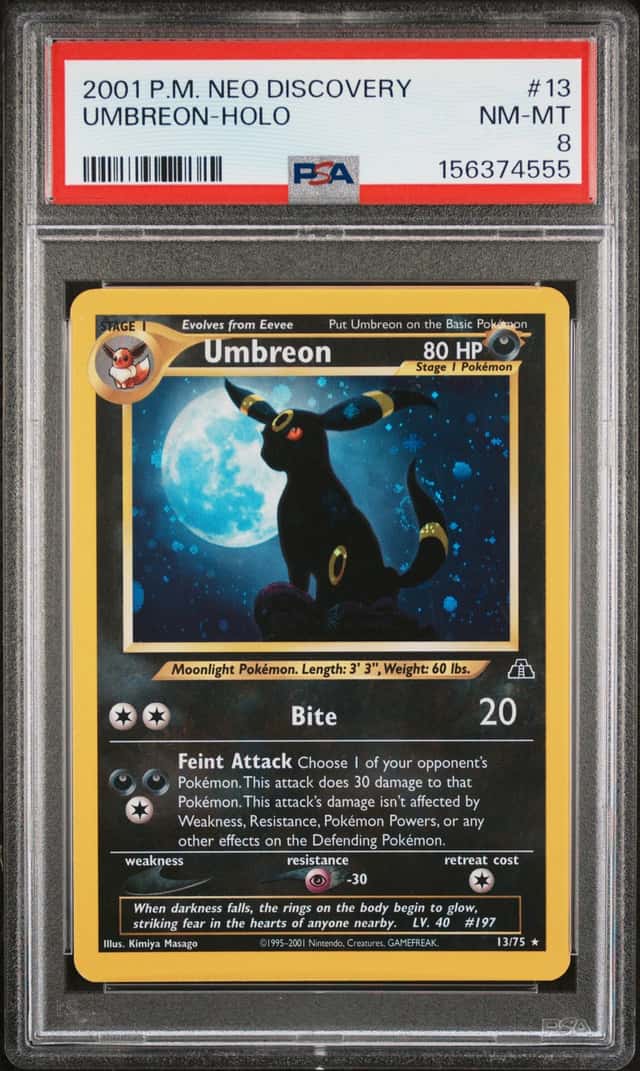 2001 Pokemon Neo Discovery #13 Umbreon Holo PSA 8 NM-MT