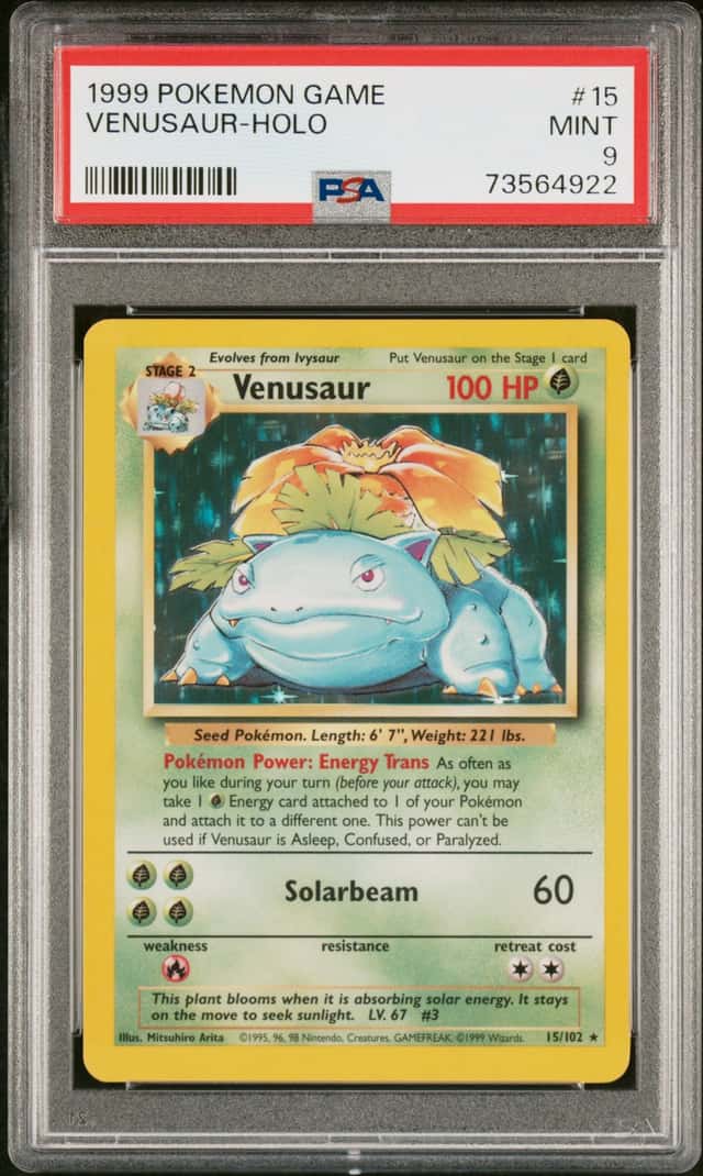 1999 POKEMON GAME #15 VENUSAUR-HOLO PSA 9 MINT