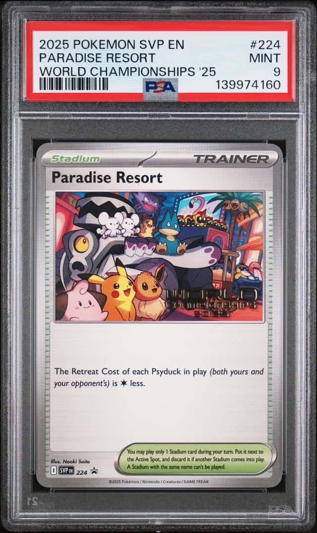 2025 Pokemon SVP EN-SV Black Star Promo Paradise Resort World Championships PSA9