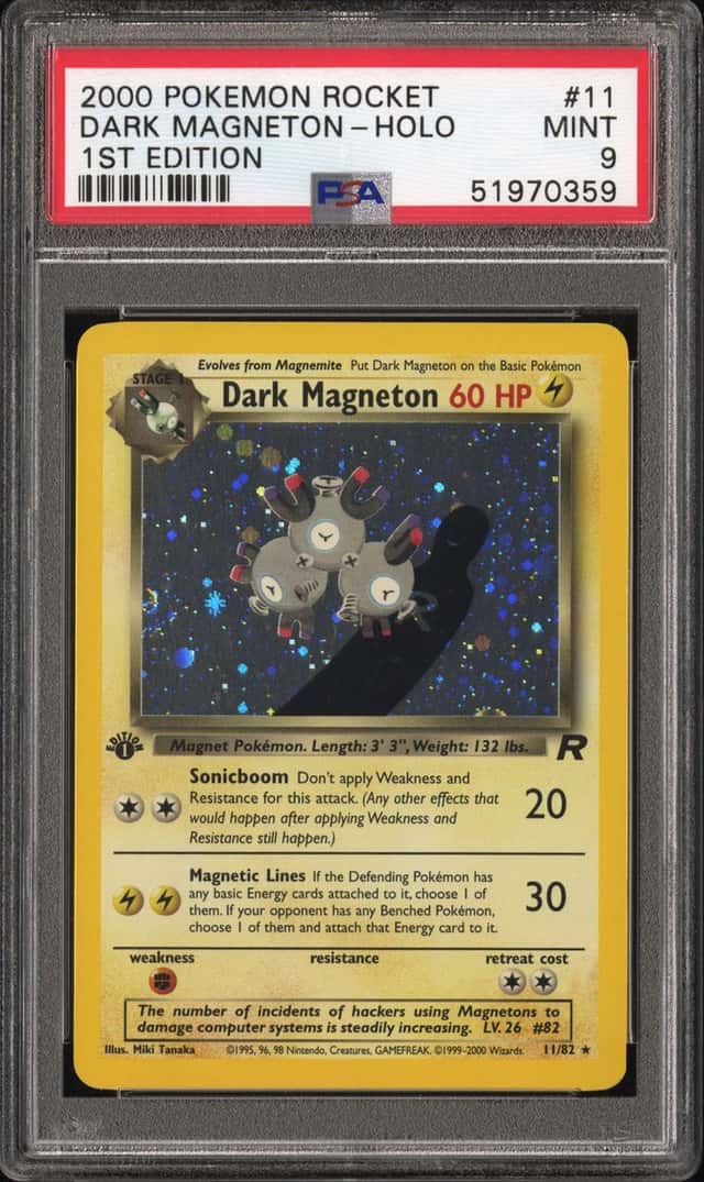 Pokemon Dark Magneton Holo Team Rocket 11 1st Edition PSA 9 Mint