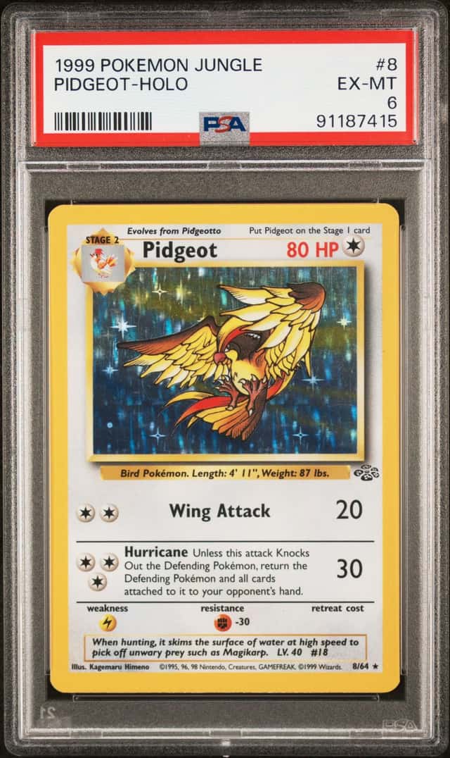 Pokémon, Pidgeot, #08, Jungle, Holo, PSA 6