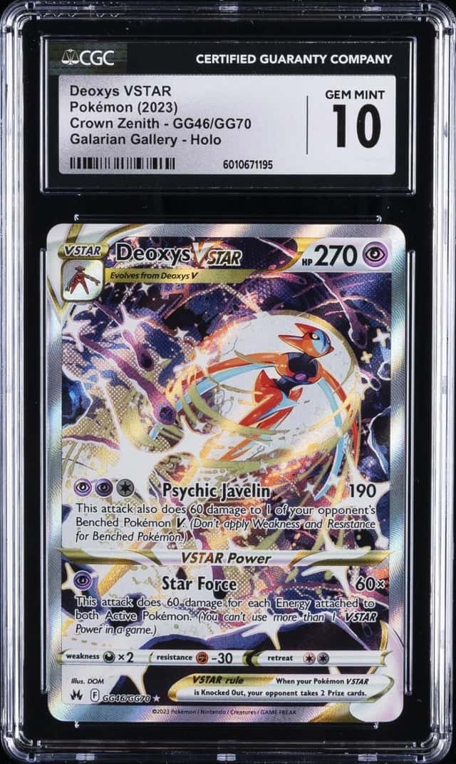 2023 POKEMON CROWN ZENITH GALARIAN GALLERY DEOXYS VSTAR CGC 10 GEM MINT