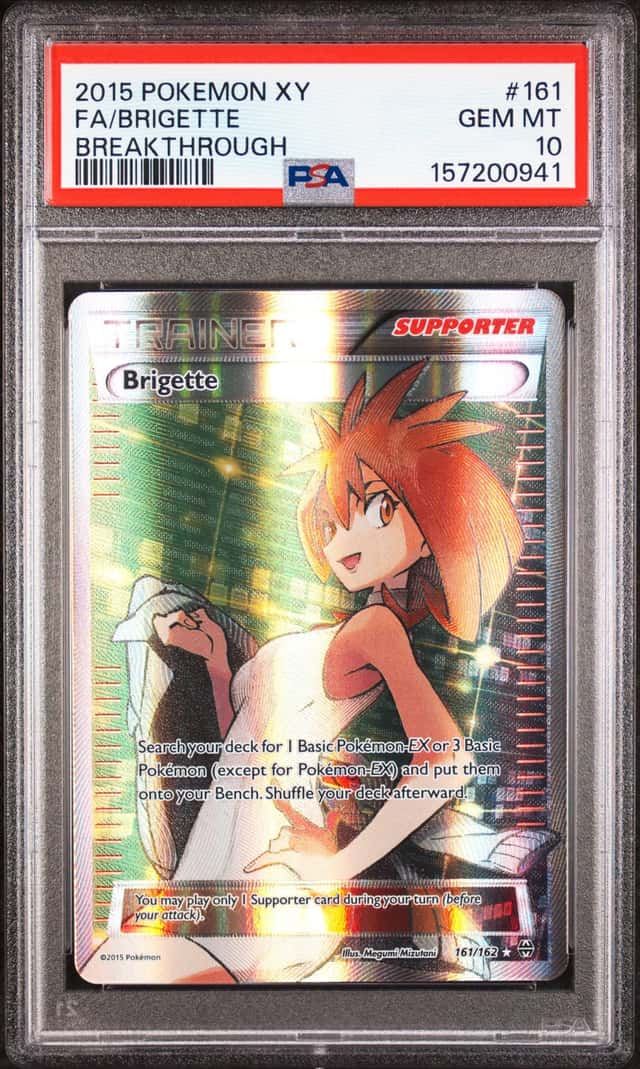 2015 POKEMON XY BREAKTHROUGH #161 FULL ART/BRIGETTE PSA 10