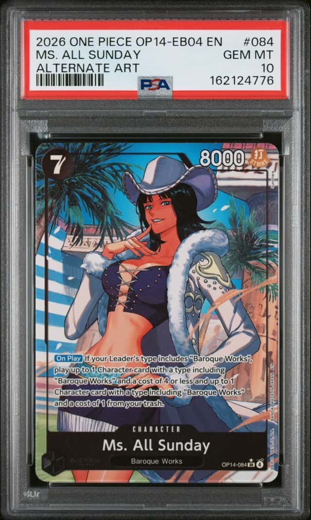 2026 One Piece OP14-EB04 EN Alternate Art #084 Ms All Sunday PSA 10 GEM MINT