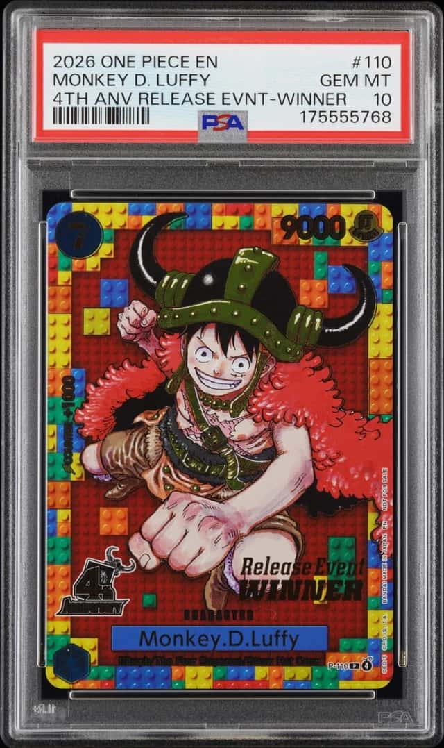 2026 ONE PIECE THE WORLD'S STRONGEST WARRIORS #110 MONKEY D. LUFFY PSA 10