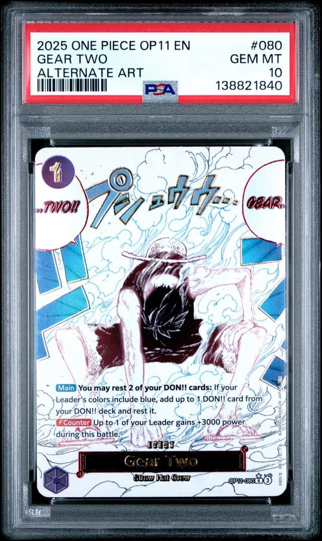 2025 One Piece OP11 Gear Two Alternate Art PSA 10