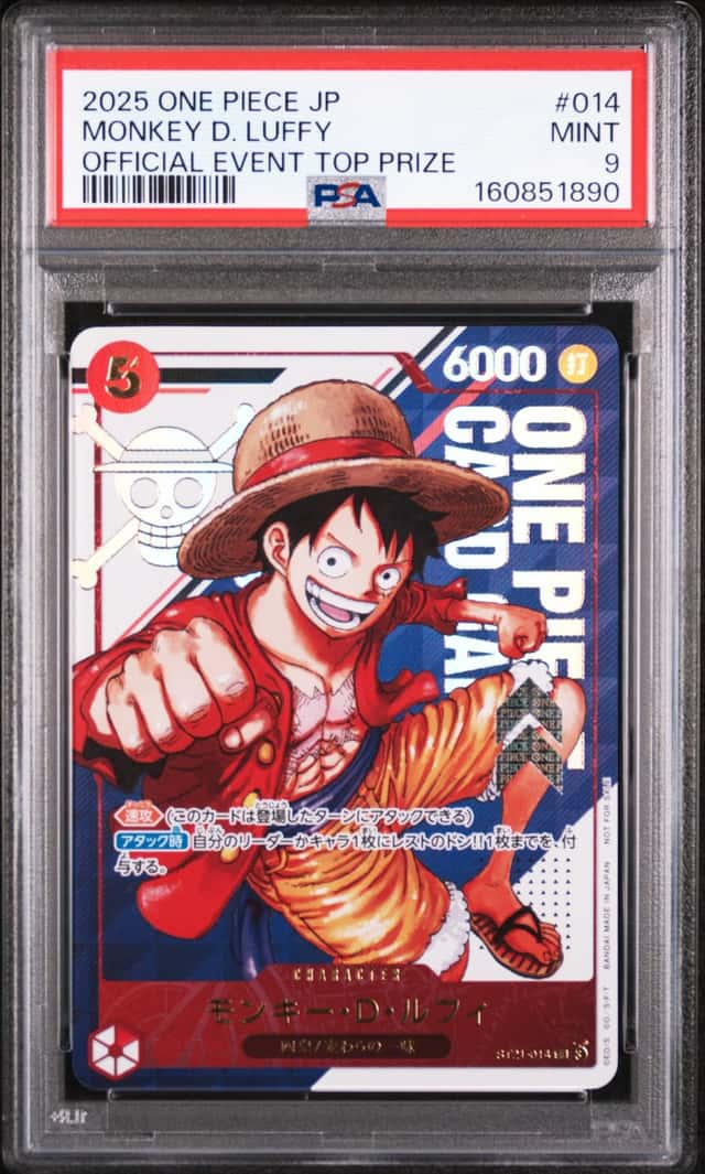 2025 ONE PIECE JAPANESE PROMOS OFFICIAL EVENT TOP PRIZE MONKEY D. LUFFY PSA 9