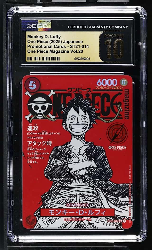 CGC PRISTINE 10 Monkey D. Luffy ST21-014 One piece Magazine Vol.20 Promo 2025 12