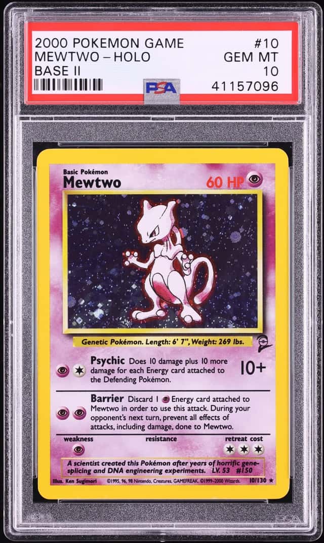 2000 Pokemon Base Set 2 Holo Mewtwo #10 PSA 10 GEM MINT