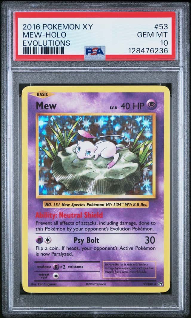 POKEMON MEW-HOLO 2016 XY EVOLUTIONS #53 PSA 10