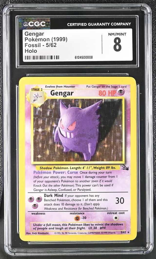 CGC 8 Gengar 5/62 Fossil Holo Pokemon Card