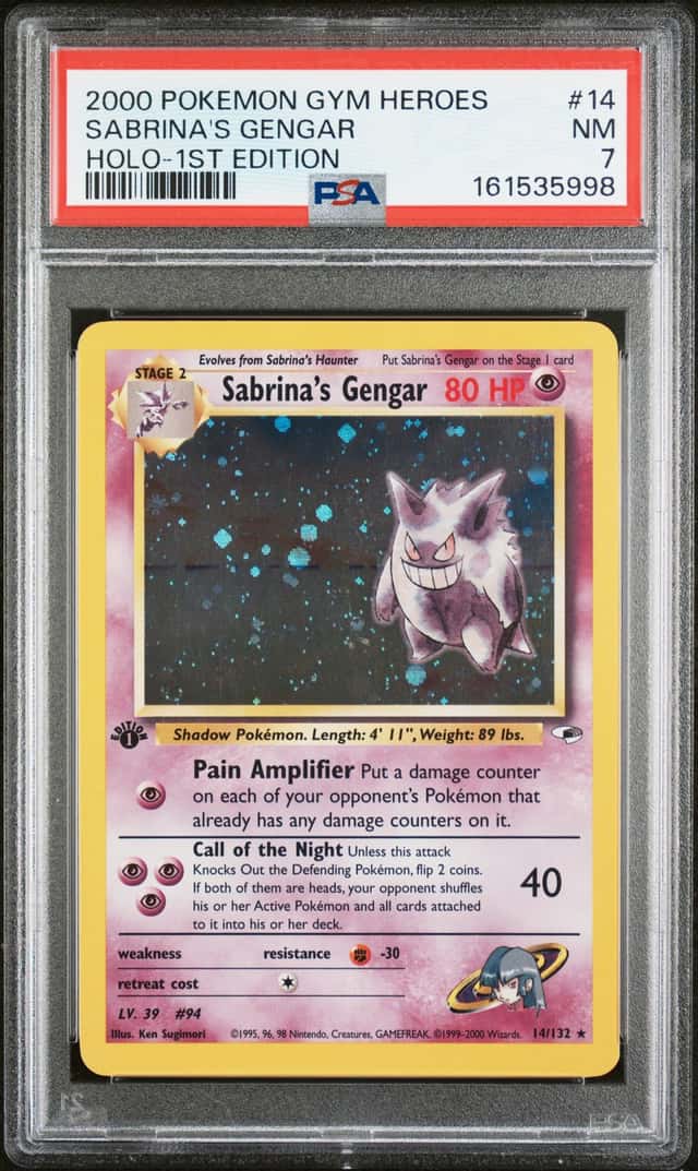 2000 Pokemon Gym Heroes 1st Edition #14 Sabrina's Gengar - Holo PSA 7 NM