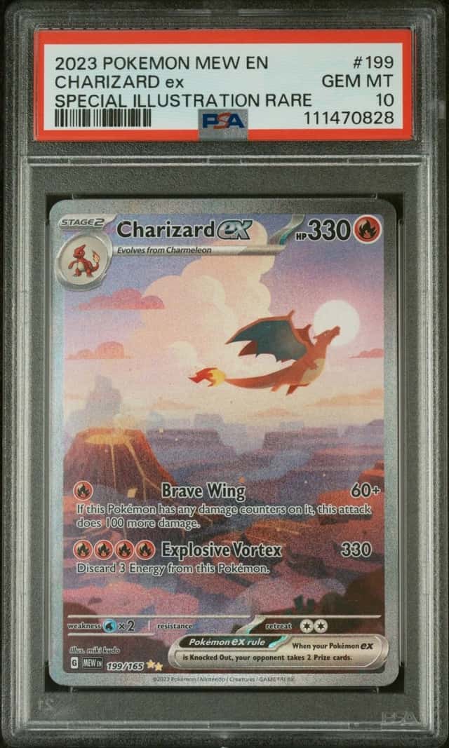 2023 POKEMON MEW EN-151 SPECIAL ILLUSTRATION RARE #199 CHARIZARD EX PSA 10