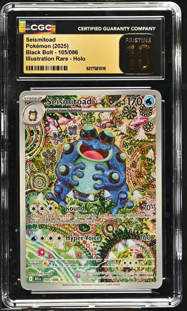 2025 Pokemon Black Bolt Seismitoad Illustration Rare #105/086 CGC 10 Pristine