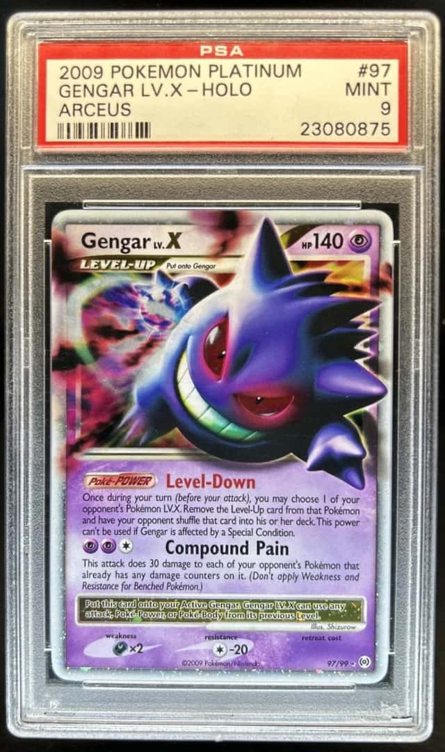2009 Pokemon Platinum Arceus Gengar LV.X #97/99 PSA 9