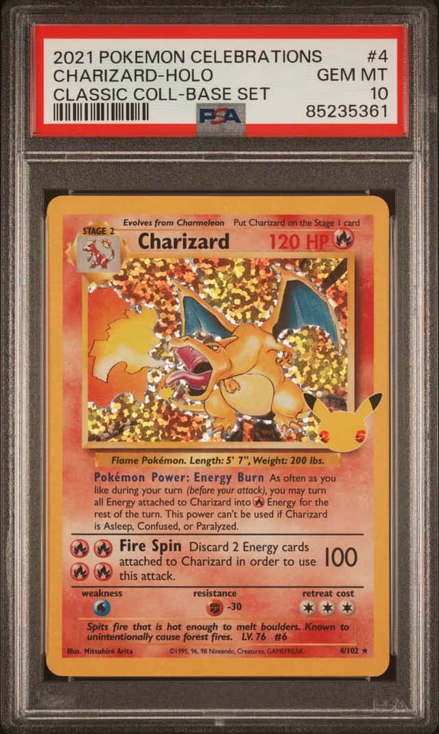 2021 Pokemon SWSH Celebrations Charizard Classic Collection #4/102 PSA 10