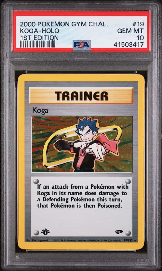 2000 POKEMON GYM CHALLENGE 1ST EDITION #19 KOGA-HOLO PSA 10