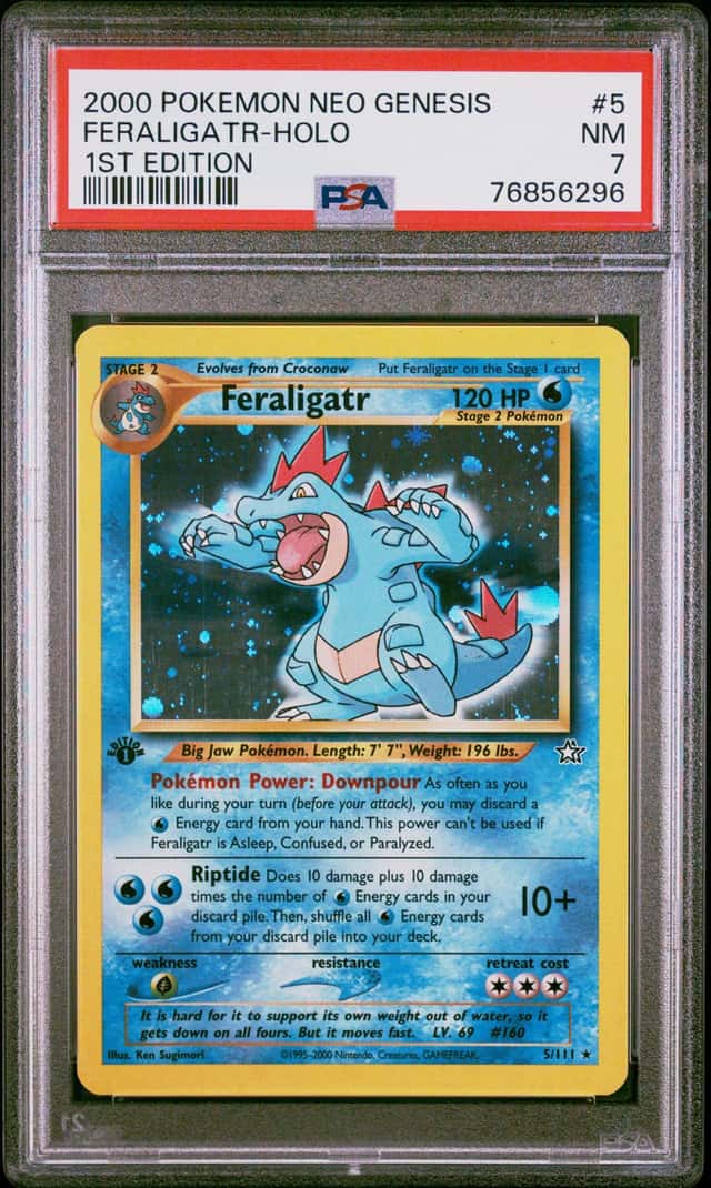 2000 Pokemon Neo Genesis 1st Edition Feraligatr Holo #5/111 PSA 7