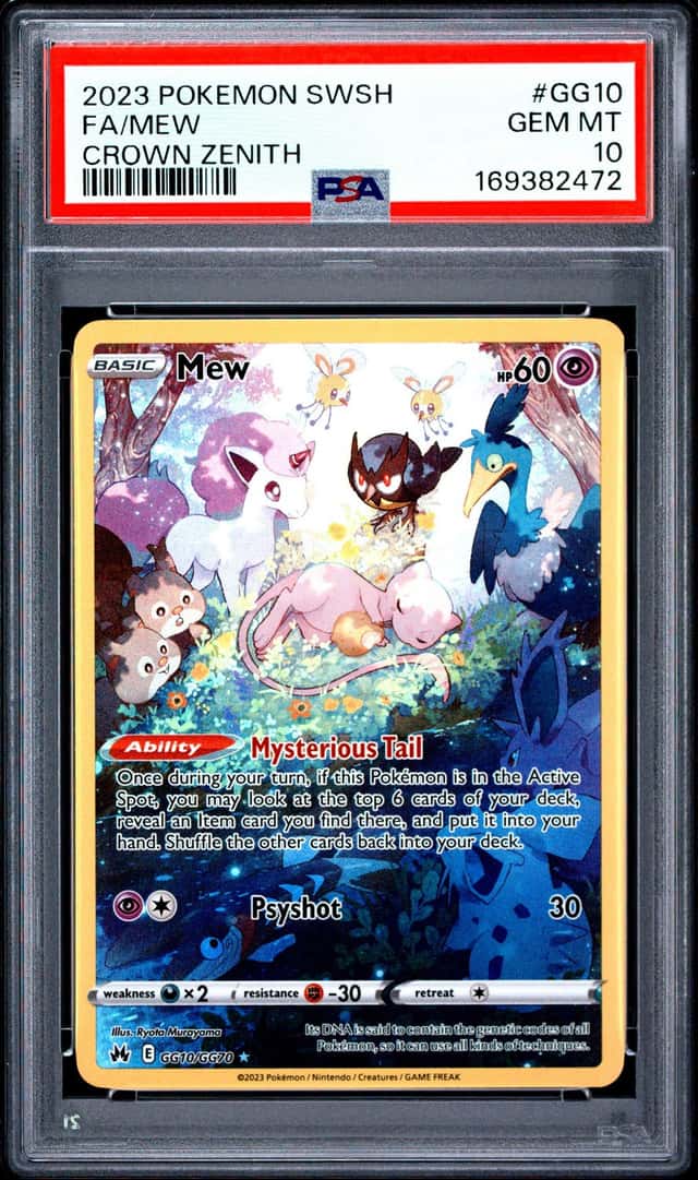 2023 POKEMON SWORD & SHIELD CROWN ZENITH #GG10 FULL ART/MEW PSA 10
