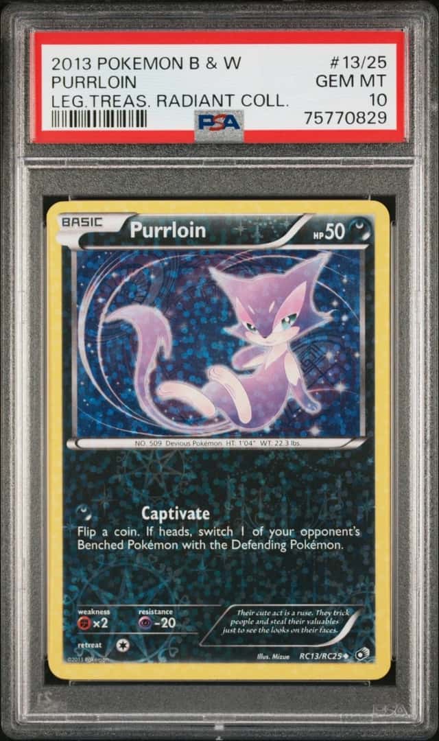 Pokemon Purrloin Legendary Treasures Radiant Coll. RC13/RC25 PSA 10 Gem Mint