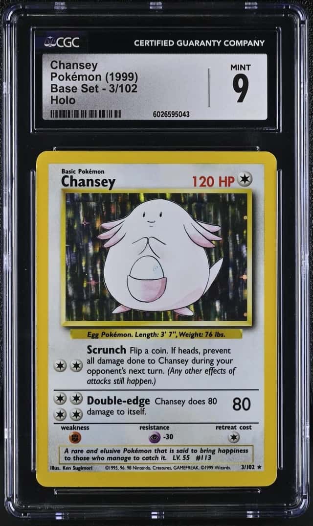 Pokemon Chansey Base Set Unlimited 3/102 Holo CGC 9 Mint