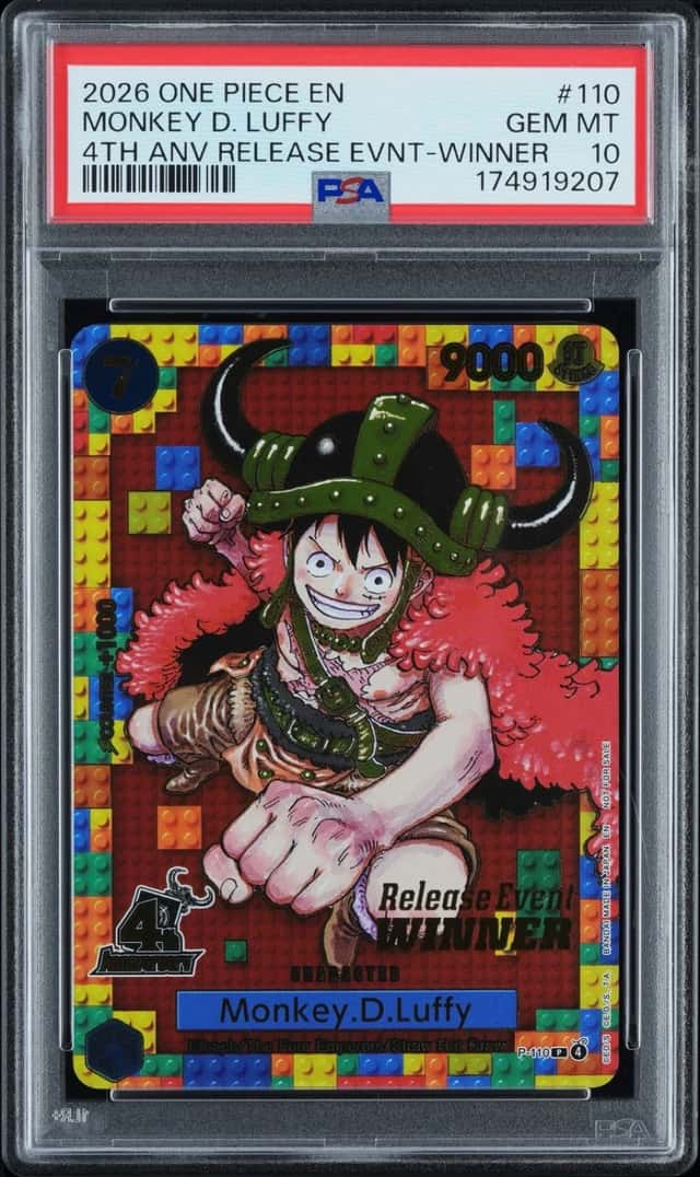2026 ONE PIECE 4TH ANNIVERSARY RELEASE EVENT-WINNER #110 MONKEY D. LUFFY PSA 10