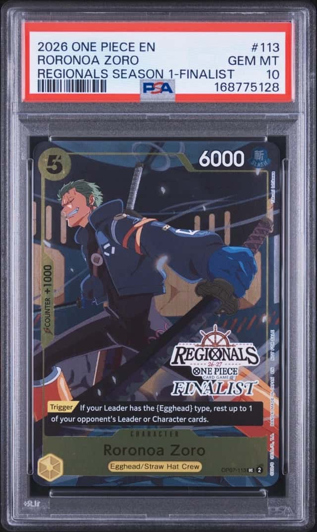 One Piece Roronoa Zoro Regionals Pack 2026 Season 1 113 Finalist PSA 10 Gem Mint