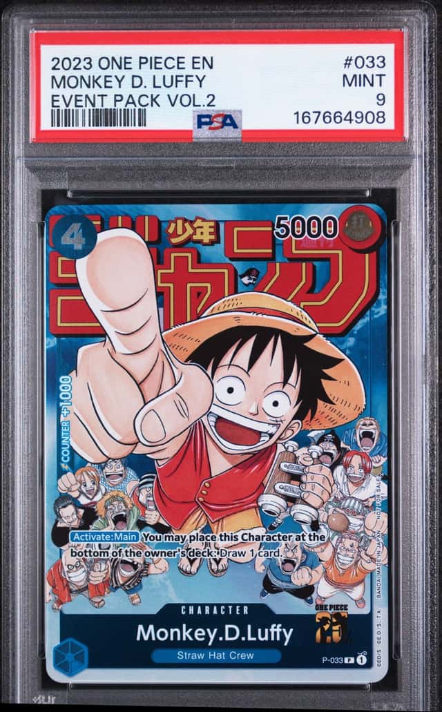 One Piece English P-033 Monkey D Luffy Event Pack Vol.2 Promo PSA 9