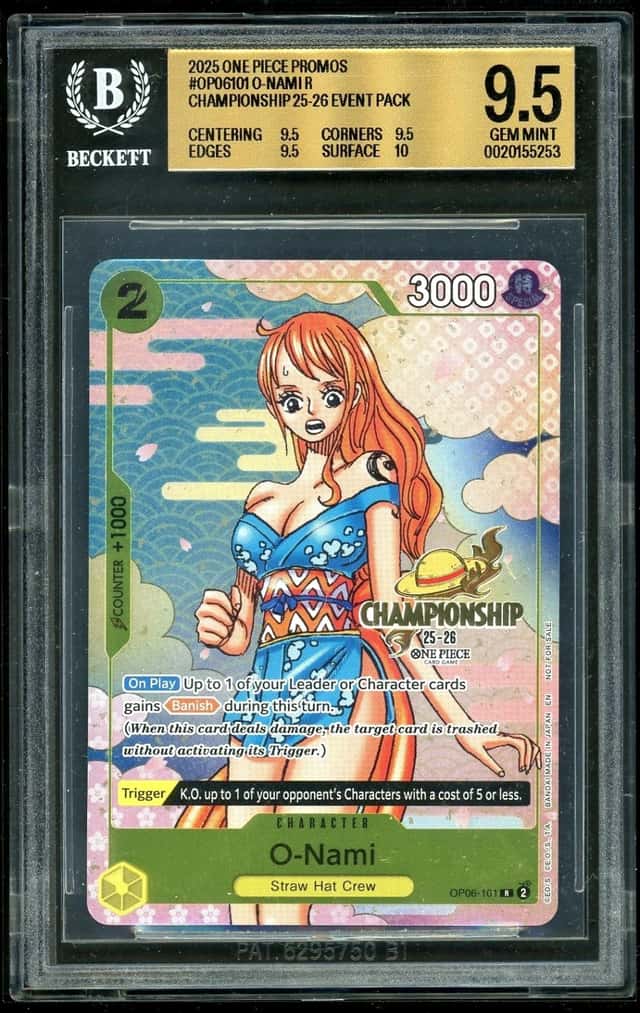 2025 One Piece 0-Nami R #OP06101 Championship 25-26 Event Pack Promos BGS 9.5