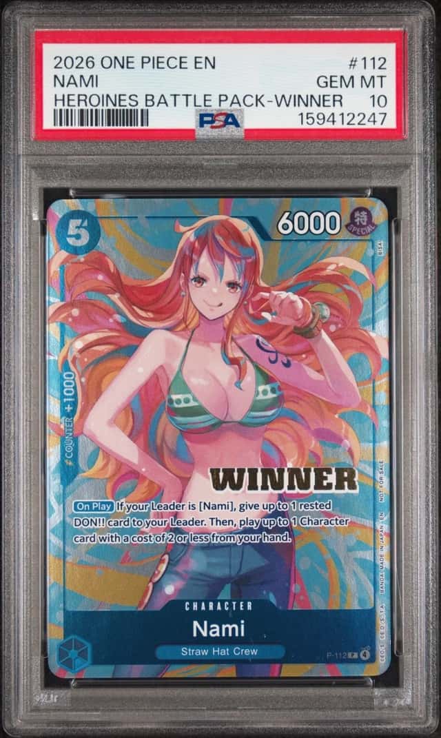 2026 ONE PIECE HEROINES BATTLE PACK WINNER #112 NAMI PSA 10