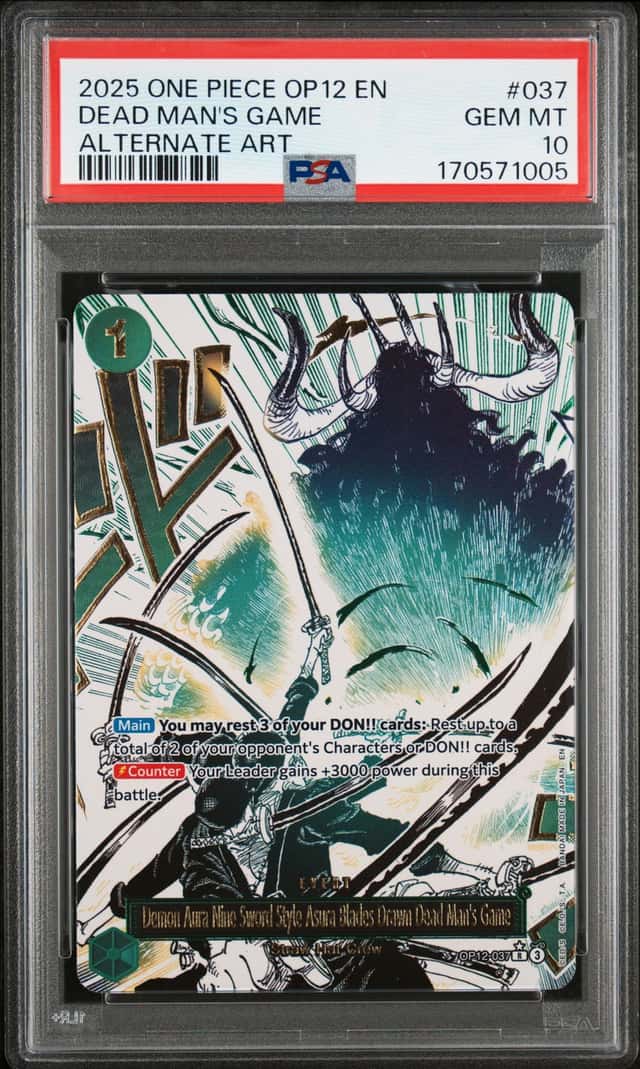 One Piece Demon Aura Nine Sword Style Alternate Art OP12-037 PSA 10