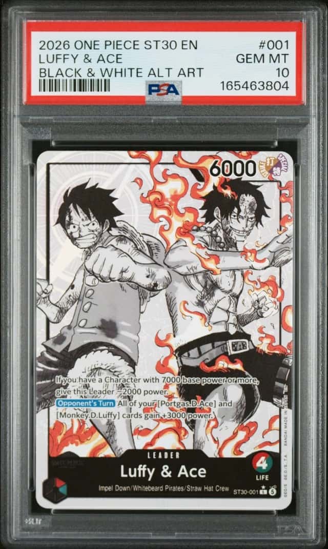 2026 ONE PIECE ST30-STARTER DECK EX LUFFY & ACE #001 LUFFY & ACE PSA 10