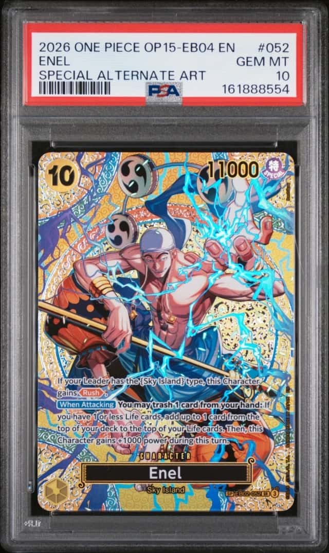 2026 ONE PIECE ADVENTURE ON KAMI'S ISLAND SPECIAL ALT ART #052 ENEL PSA 10