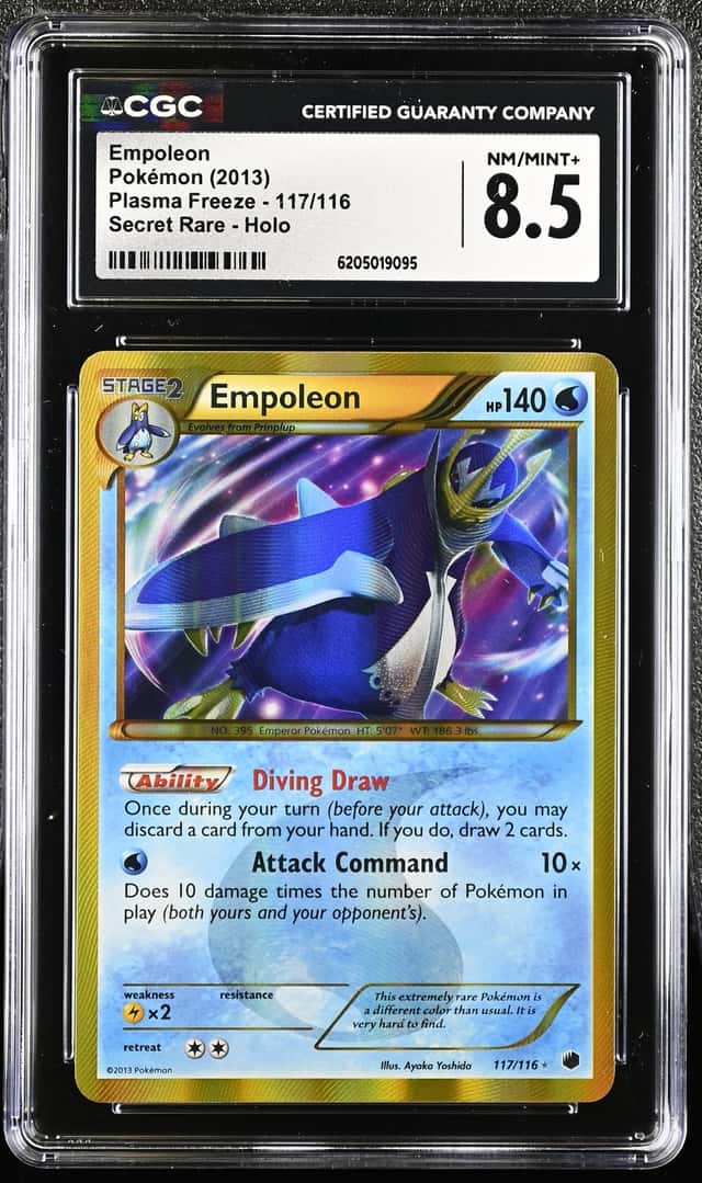2013 Pokemon Black & White Plasma Freeze SEC Empoleon #117 CGC 8.5 NM-MT+