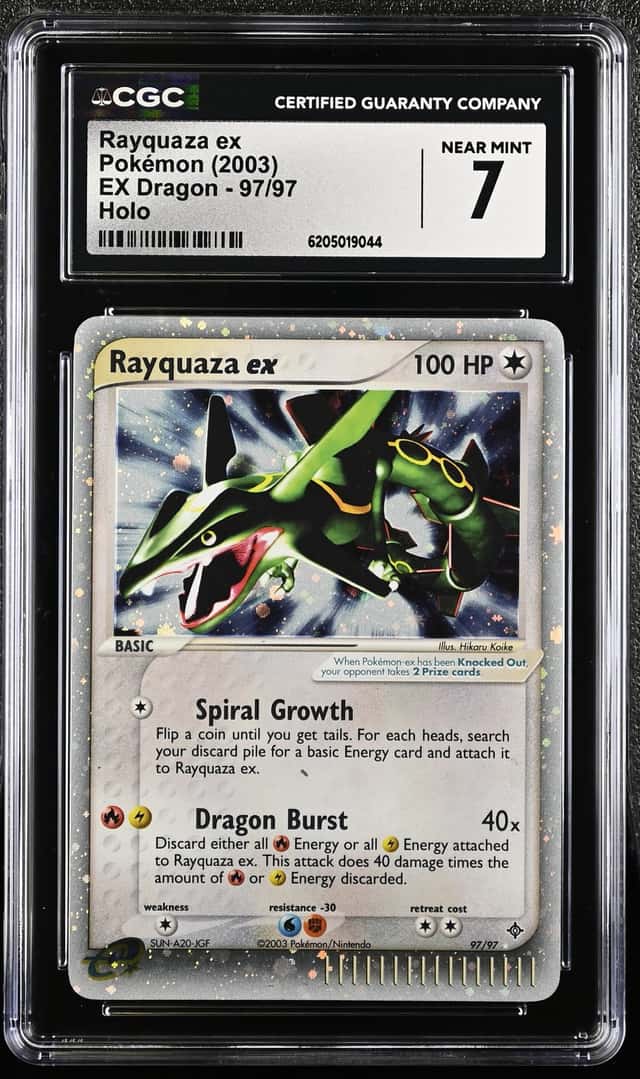 2003 Pokemon EX Dragon Holo Rayquaza Ex #97 CGC 7 NRMT